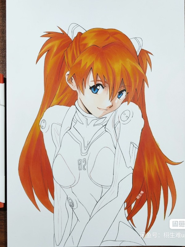 XuSheng's EVA Asuka Langley Soryu Hot Sexy Hand drawing with marker 3