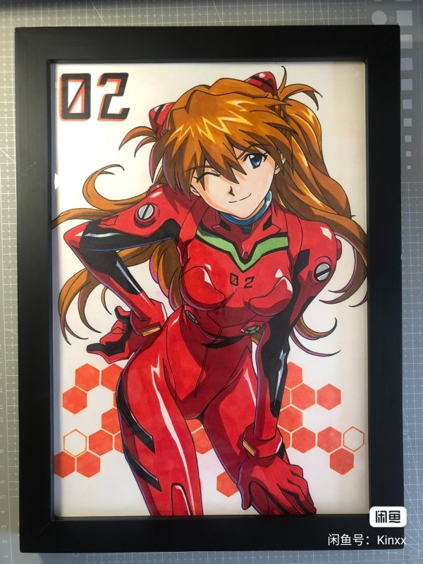Kinxx's EVA Asuka Langley Soryu Hot Sexy Hand drawing with marker