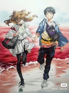 ACGN's EVA Ikari Shinji and Asuka Langley Soryu Hand drawing with marker