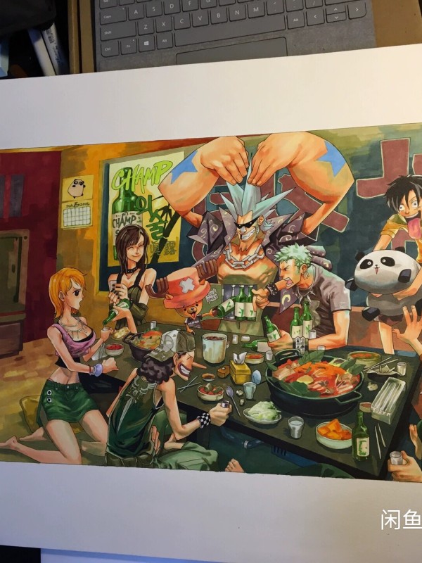 Manbo's ONE PIECE Huge Family Portrait Hand drawing with marker 2