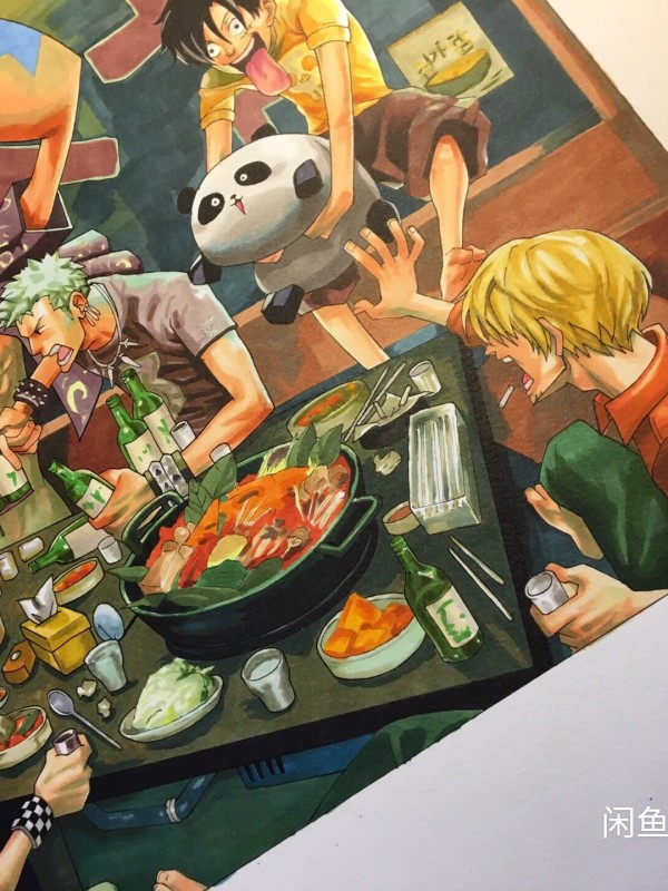 Manbo's ONE PIECE Huge Family Portrait Hand drawing with marker 2