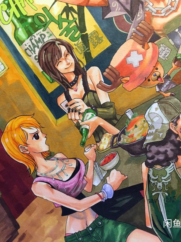 Manbo's ONE PIECE Huge Family Portrait Hand drawing with marker 2
