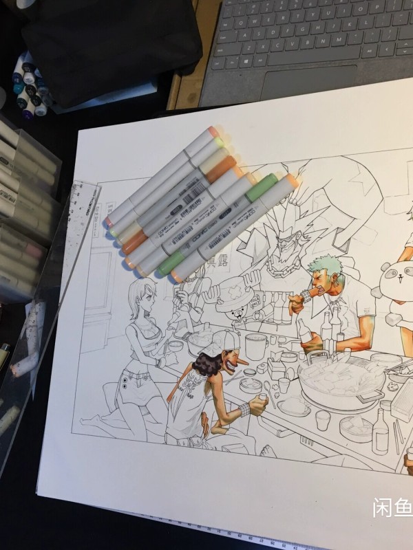 Manbo's ONE PIECE Huge Family Portrait Hand drawing with marker 2