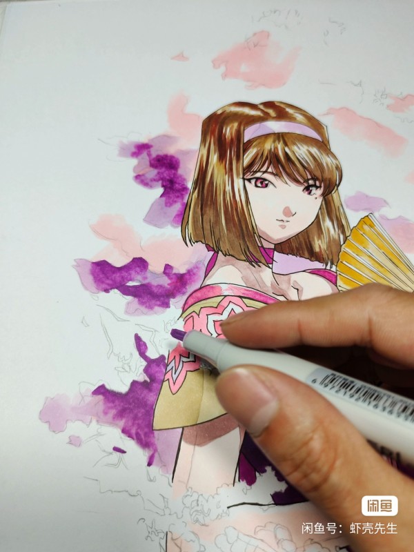 XiaKe's Sakura Wars Kanzaki Sumire Hot Sexy Hand drawing with marker