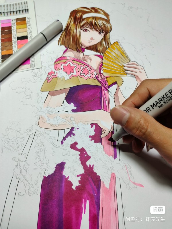 XiaKe's Sakura Wars Kanzaki Sumire Hot Sexy Hand drawing with marker