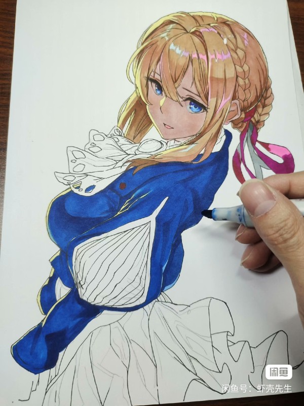 XiaKe's Violet Evergarden Hot Sexy Hand drawing with marker