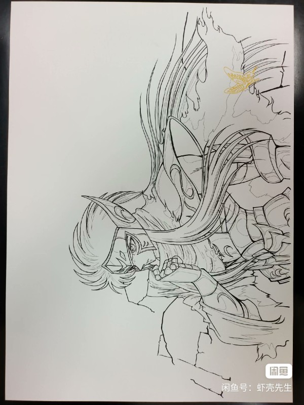 XiaKe's Saint Seiya purple Camus Aquarius Hand drawing with marker