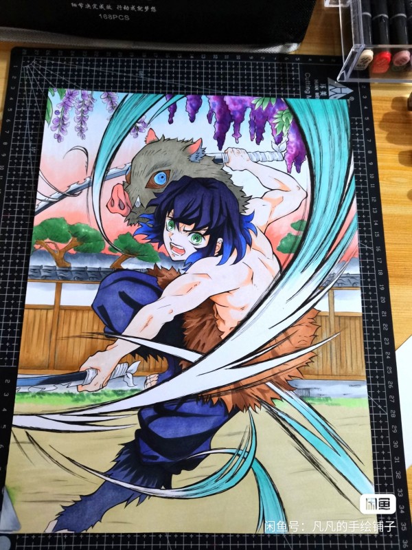 FanFan's Demon Slayer Hashibira Inosuke Hand drawing with marker