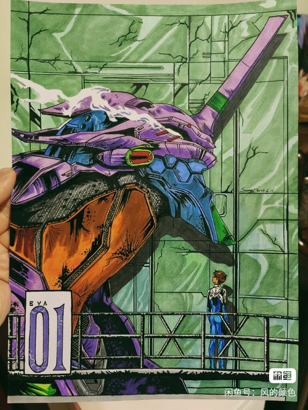 Wind's EVA EVANGELION-01 Hand drawing with marker