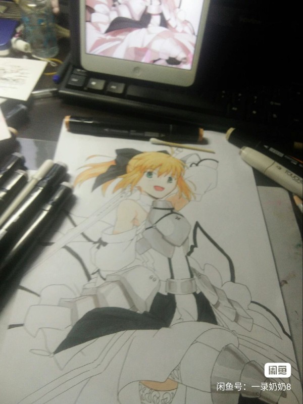 YiLu's FATE SABER LILY Hot Sexy Hand drawing with marker