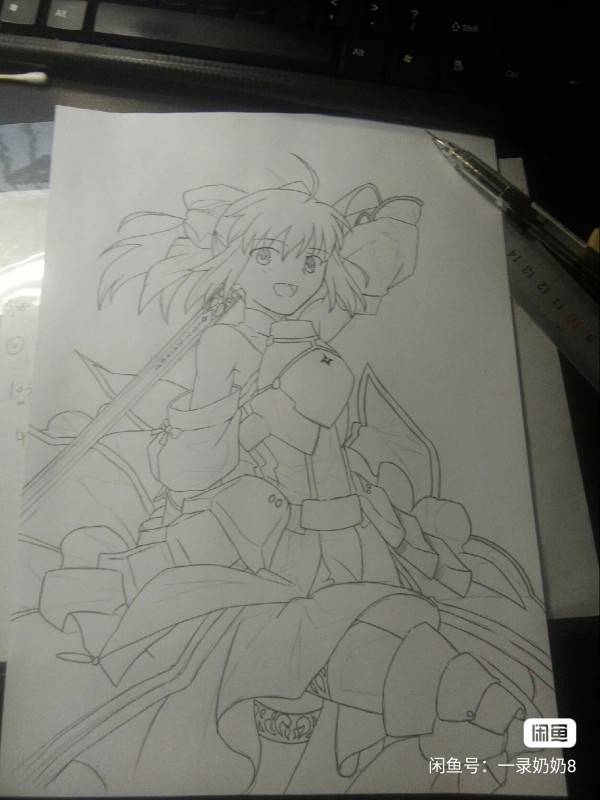 YiLu's FATE SABER LILY Hot Sexy Hand drawing with marker