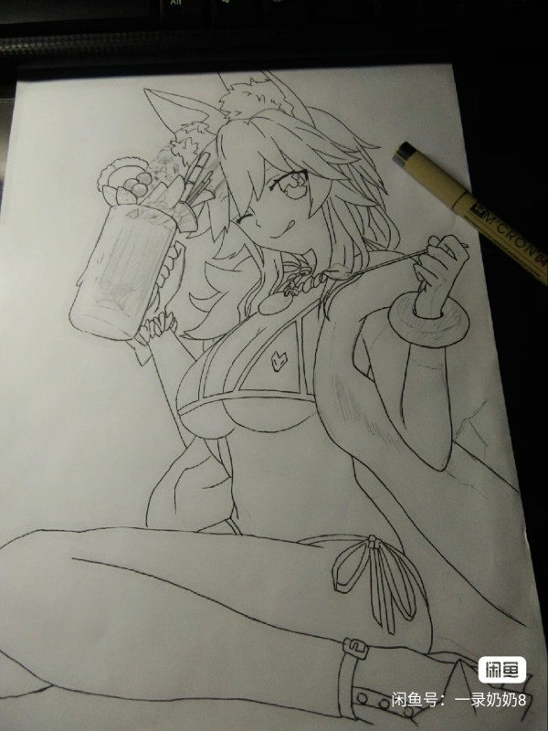 YiLu's FATE Grand Order Tamamo no Mae Hot Sexy Hand drawing with marker