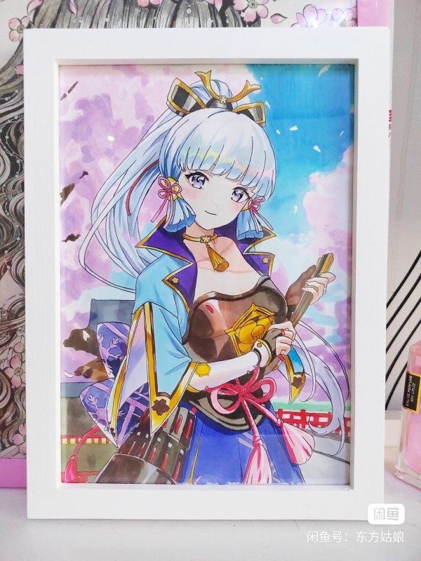 Oriental's Genshin Impact Kamisato Ayaka Hot Sexy Hand drawing with marker