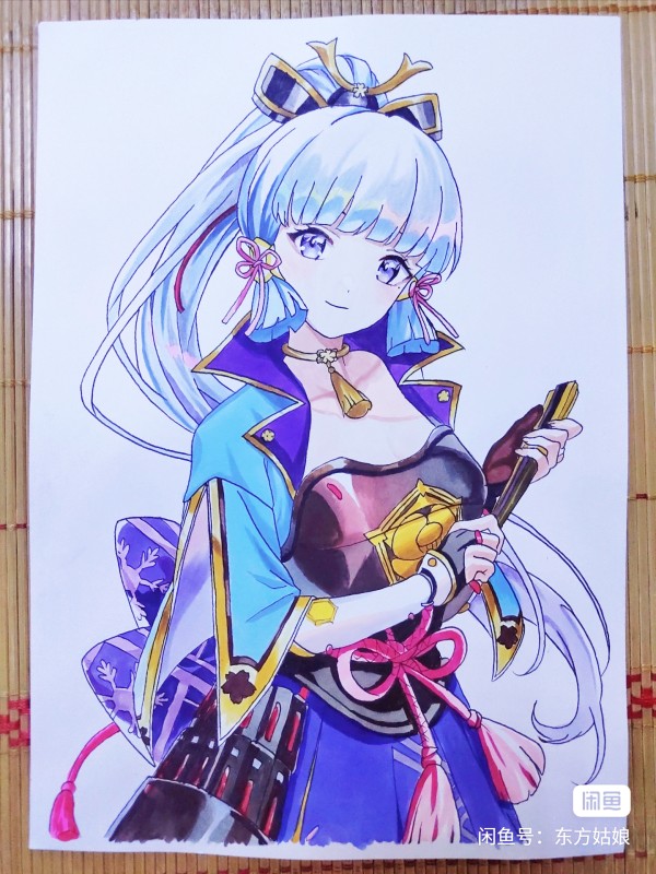 Oriental's Genshin Impact Kamisato Ayaka Hot Sexy Hand drawing with marker