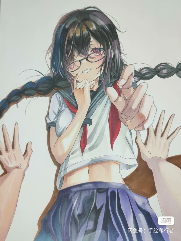 Crawler's Japanese anime girl Hot Sexy Hand drawing with marker
