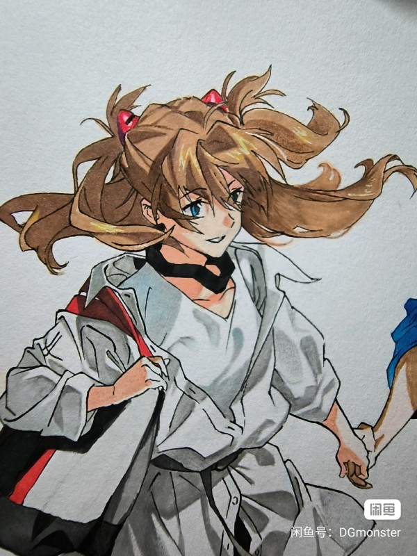 DGmonster's EVA Ikari Shinji and Asuka Langley Soryu Hand drawing with marker