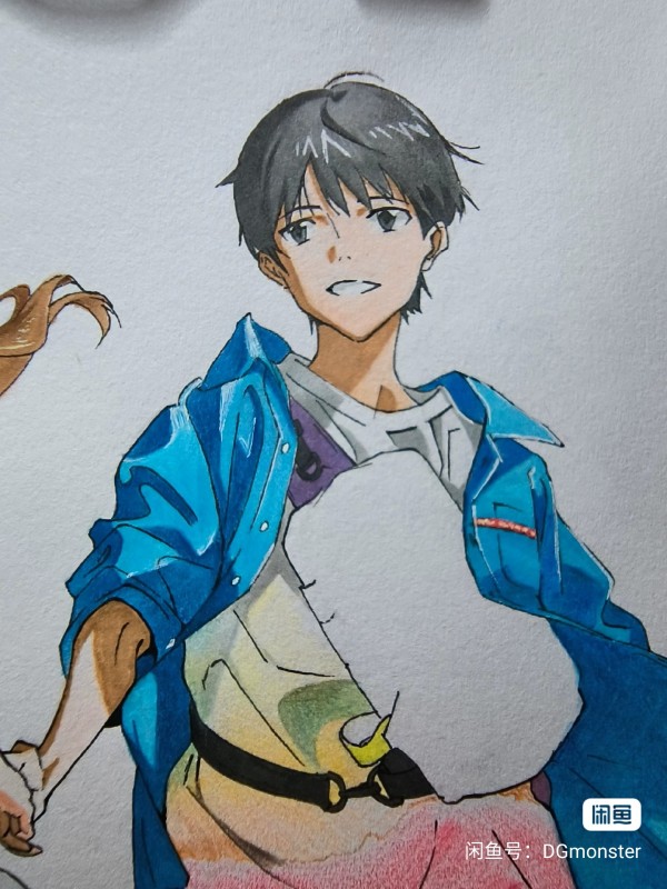 DGmonster's EVA Ikari Shinji and Asuka Langley Soryu Hand drawing with marker