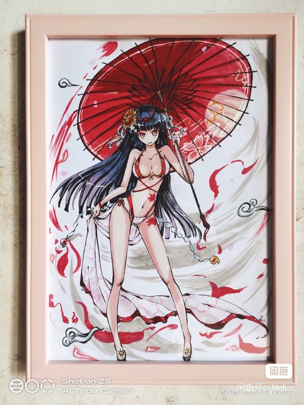 Neko's Japanese anime girl Hot Sexy Hand drawing with marker