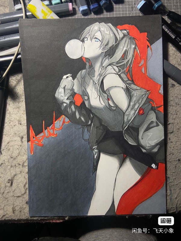 Dumbo's Yoneyama Mai EVA Asuka Langley Soryu Hot Sexy Hand drawing with marker