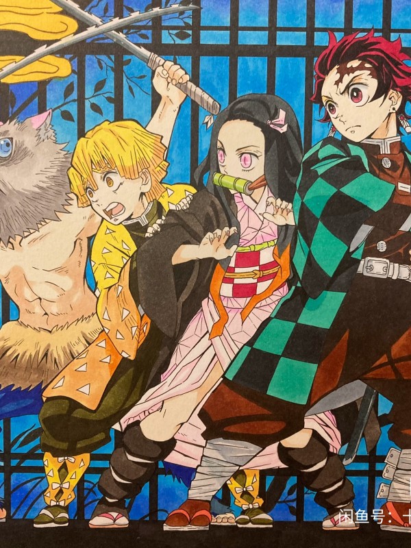JYUMONJI's Demon Slayer Family Portrait Hand drawing with marker