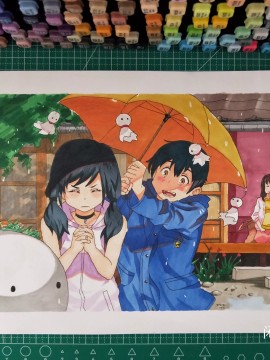 Chenc's Weathering With You Hand drawing with marker