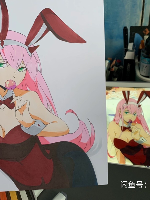 Suger's DARLING in the FRANXX 002 Zero Two Hot Sexy Hand drawing with marker