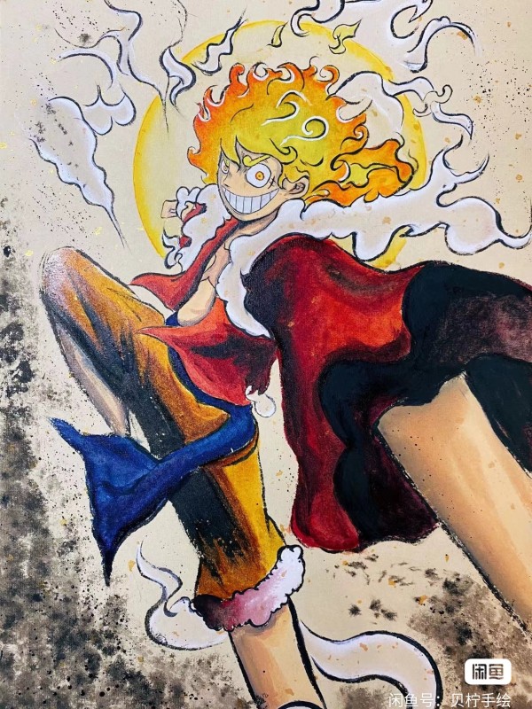 Beining's ONE PIECE Awakening Nika Luffy Chinese painting