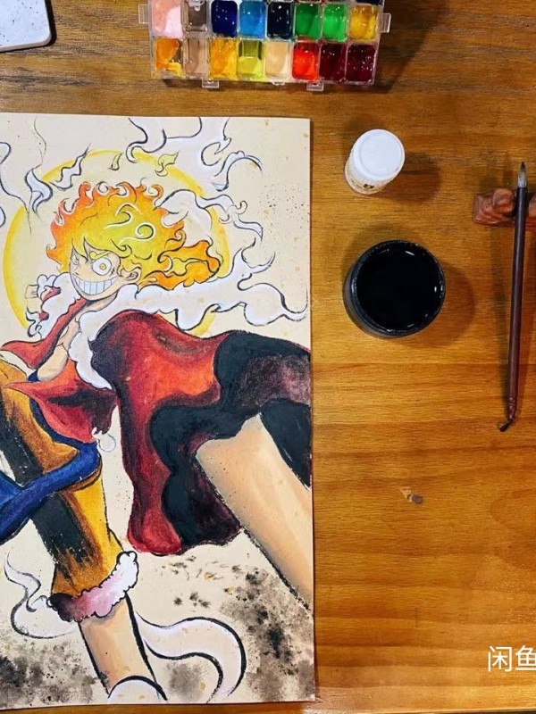 Beining's ONE PIECE Awakening Nika Luffy Chinese painting