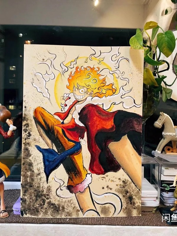 Beining's ONE PIECE Awakening Nika Luffy Chinese painting