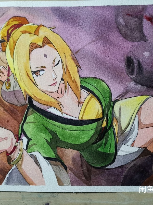 Chao's NARUTO Tsunade Hot Sexy Watercolor Painting