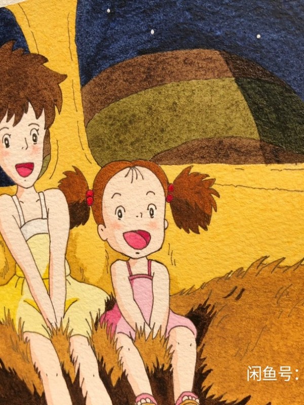 Little's MY NEIGHBOUR TOTORO Kusakabe Satsuki and Kusakabe Mei Watercolor Painting