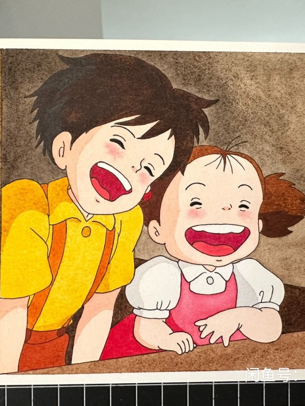 Little's MY NEIGHBOUR TOTORO Kusakabe Satsuki and Kusakabe Mei Watercolor Painting