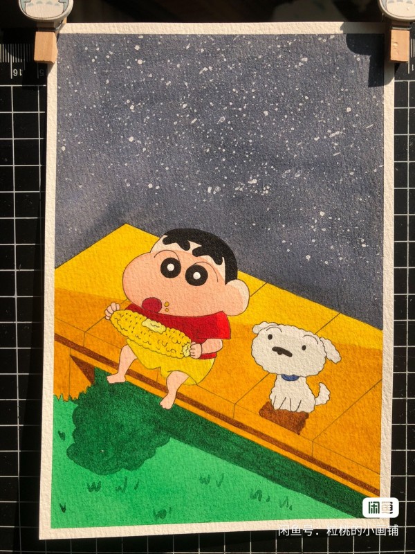 Little's Crayon Shin-chan Watercolor Painting