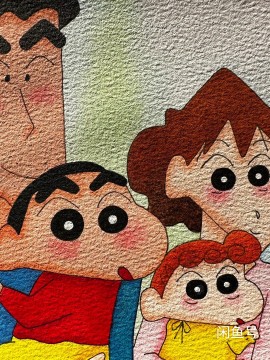 Little's Crayon Shin-chan Family Portrait Watercolor Painting