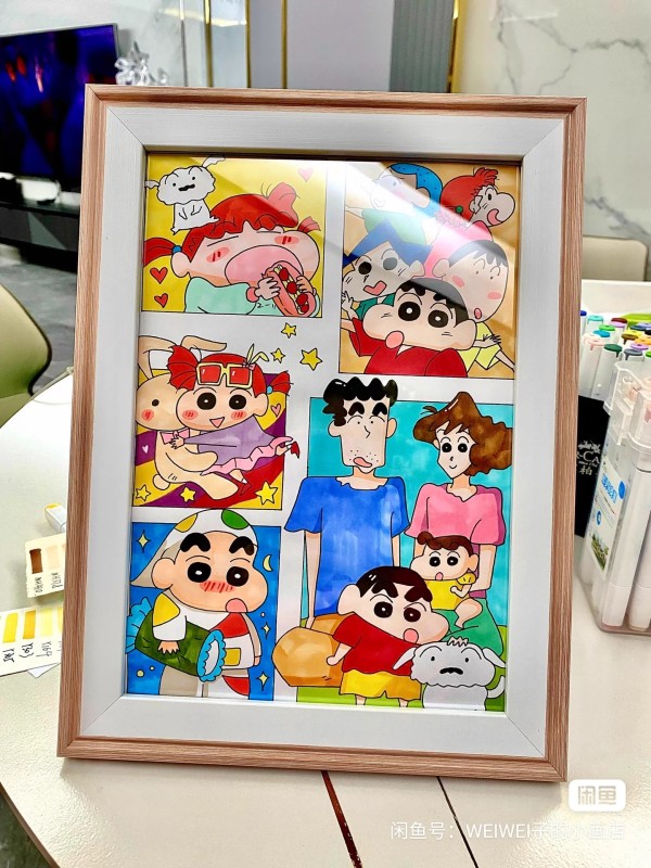 WEIWEI's Crayon Shin-chan Family Portrait Hand drawing with marker 2