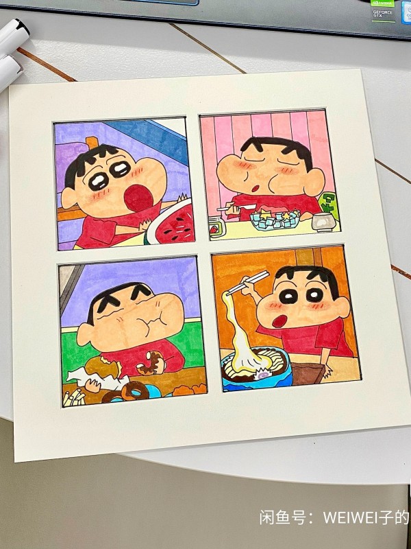 WEIWEI's Crayon Shin-chan GRID Hand drawing with marker