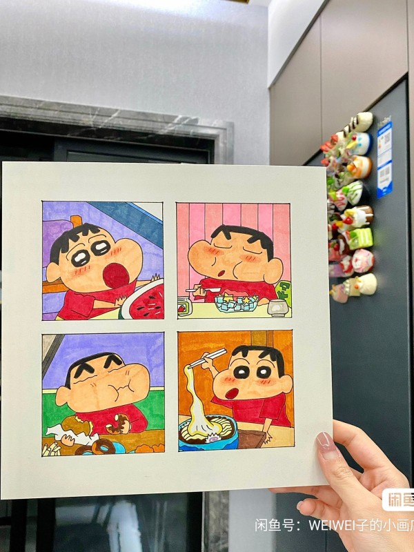WEIWEI's Crayon Shin-chan GRID Hand drawing with marker