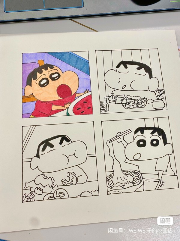 WEIWEI's Crayon Shin-chan GRID Hand drawing with marker