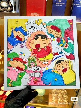 WEIWEI's Crayon Shin-chan and his buddies Hand drawing with marker