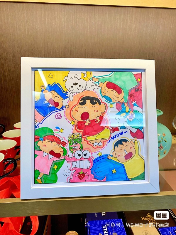 WEIWEI's Crayon Shin-chan and his buddies Hand drawing with marker