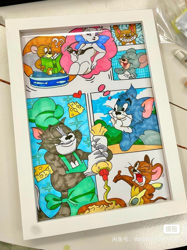 WEIWEI's Tom and Jerry Hand drawing with marker