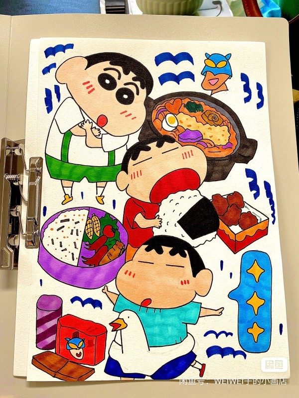 WEIWEI's Crayon Shin-chan Hand drawing with marker
