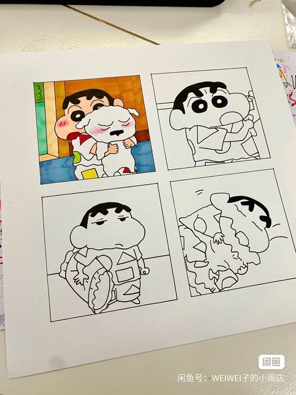 WEIWEI's Crayon Shin-chan GRID Hand drawing with marker