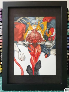 Happy's EVA Asuka Langley Soryu Hot Sexy Hand drawing with marker