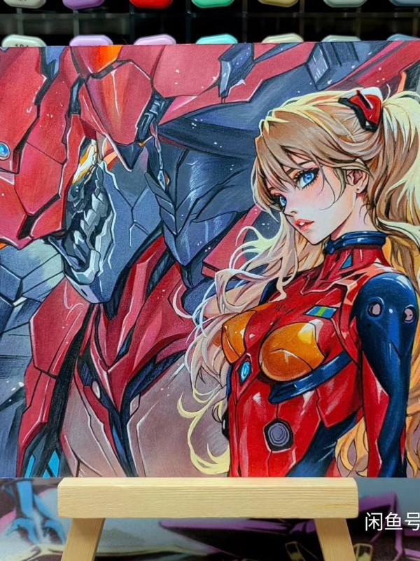 Luck's EVA Asuka Langley Soryu Hot Sexy Hand drawing with Colored Pencil