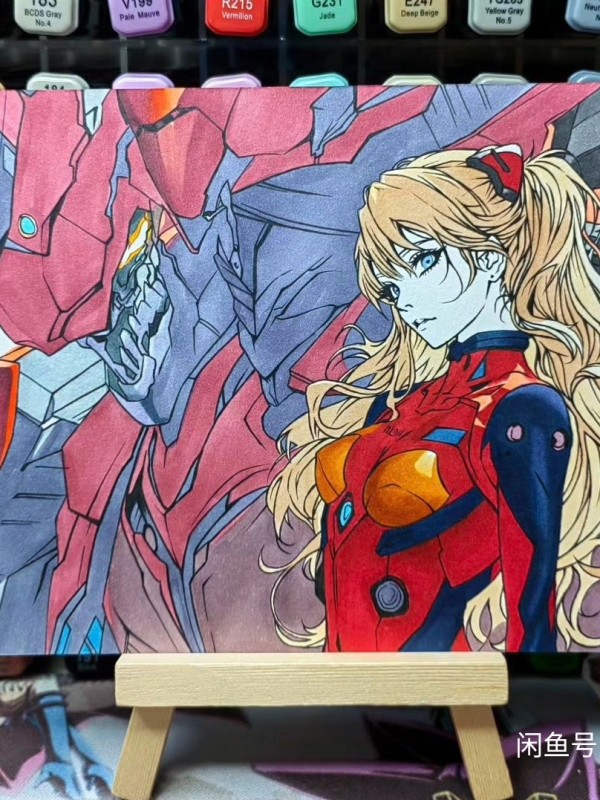 Luck's EVA Asuka Langley Soryu Hot Sexy Hand drawing with Colored Pencil