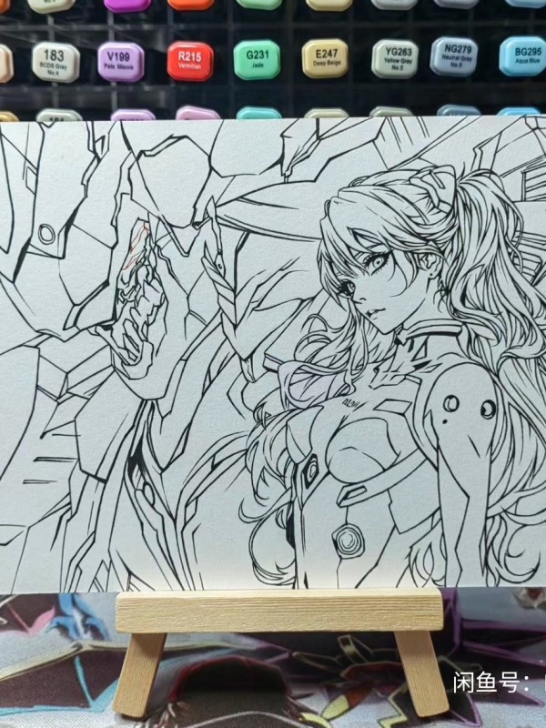 Luck's EVA Asuka Langley Soryu Hot Sexy Hand drawing with Colored Pencil