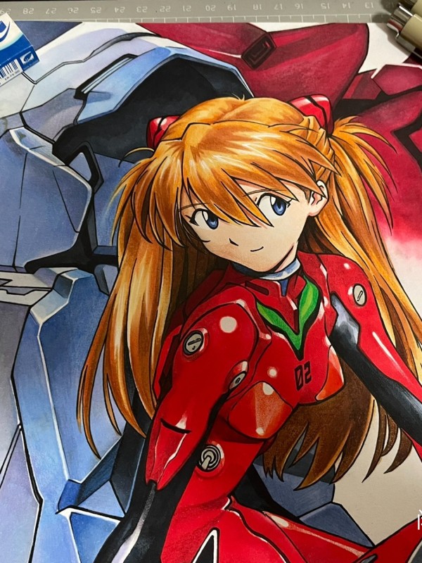 Kinxx's EVA Asuka Langley Soryu Hot Sexy Hand drawing with marker 2