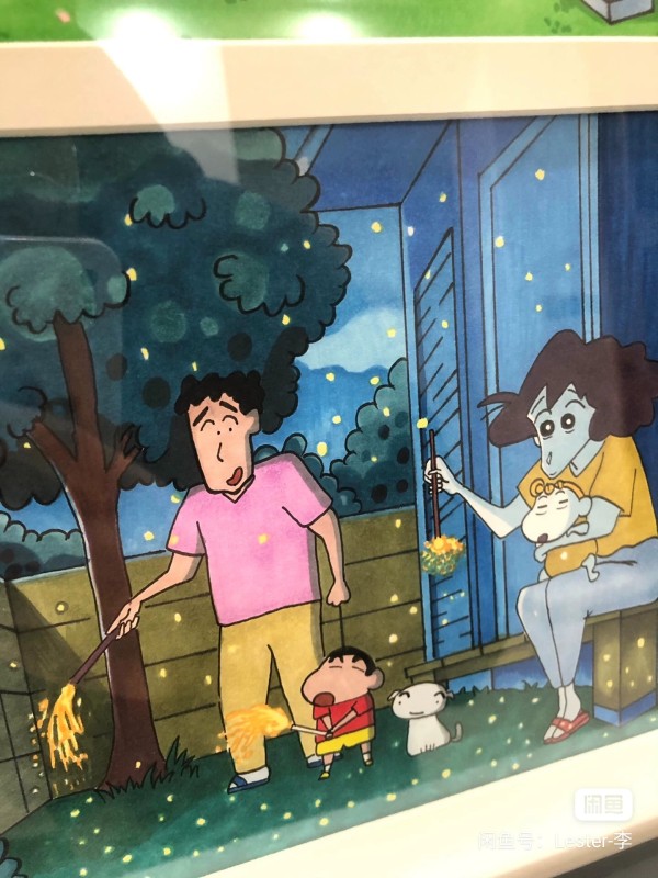 Lester's Crayon Shin-chan four seasons Family Portrait Hand drawing with marker