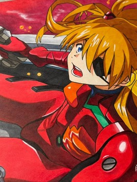 Kinxx's EVA Asuka Langley Soryu Hot Sexy Hand drawing with marker 3